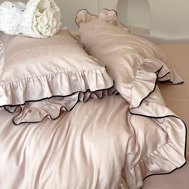 French Sweetheart Ruffle Egyptian Cotton Duvet Cover Set | 3CARATS