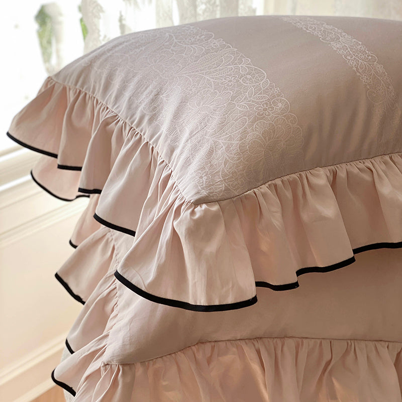 French Sweetheart Ruffle Egyptian Cotton Duvet Cover Set | 3CARATS