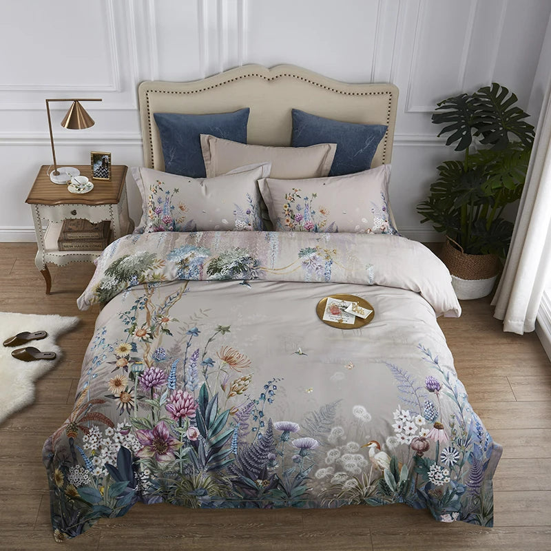 Gianna Birds and Flowers Egyptian Cotton Bedding Set | 3CARATS