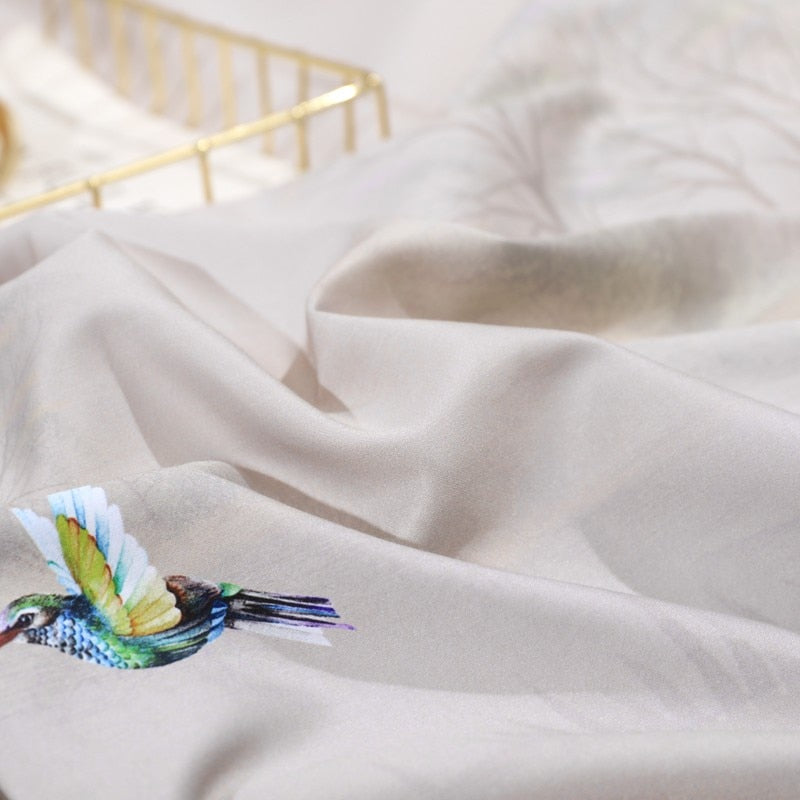 Gianna Birds and Flowers Egyptian Cotton Bedding Set | 3CARATS