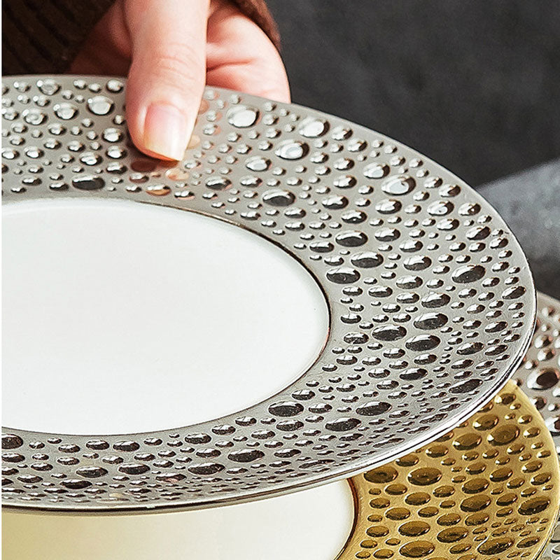 Gold Accent Fine Porcelain Steak Plate | 3CARATS