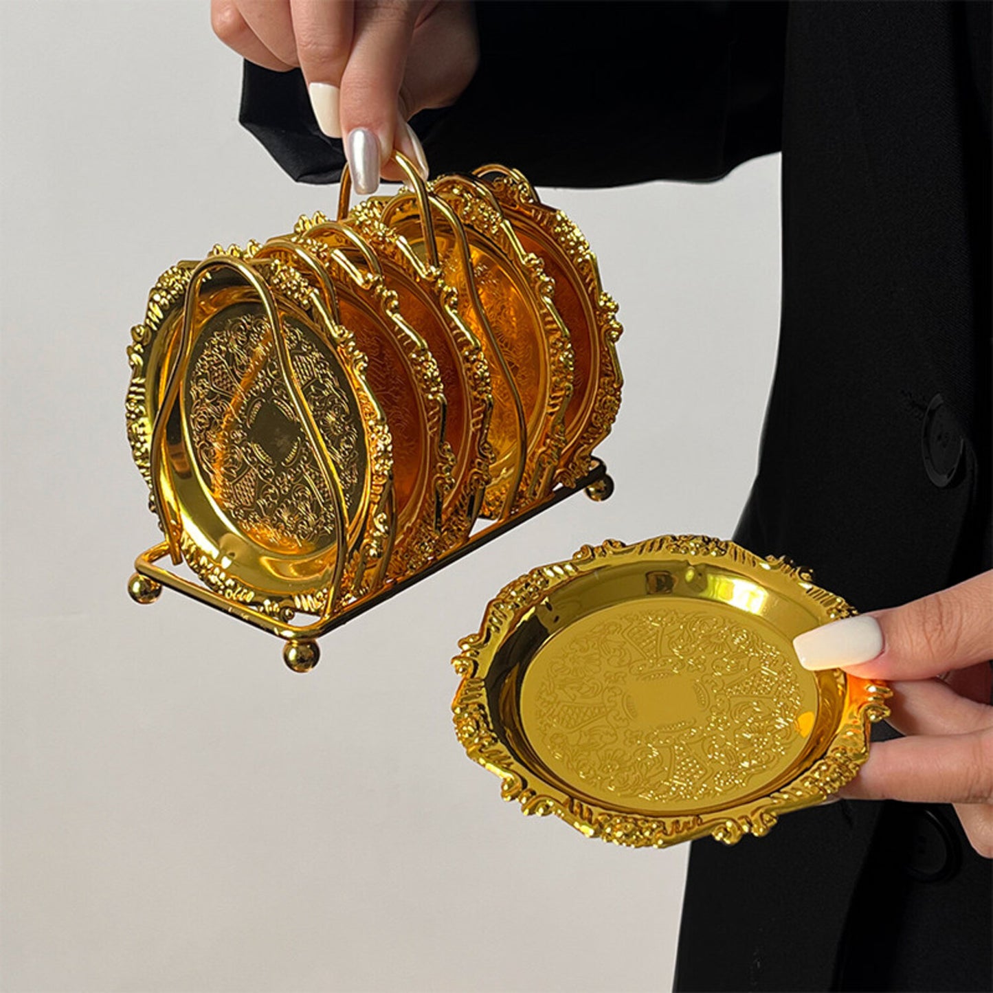 Luxury 6 Piece Gold Coaster Set | 3CARATS