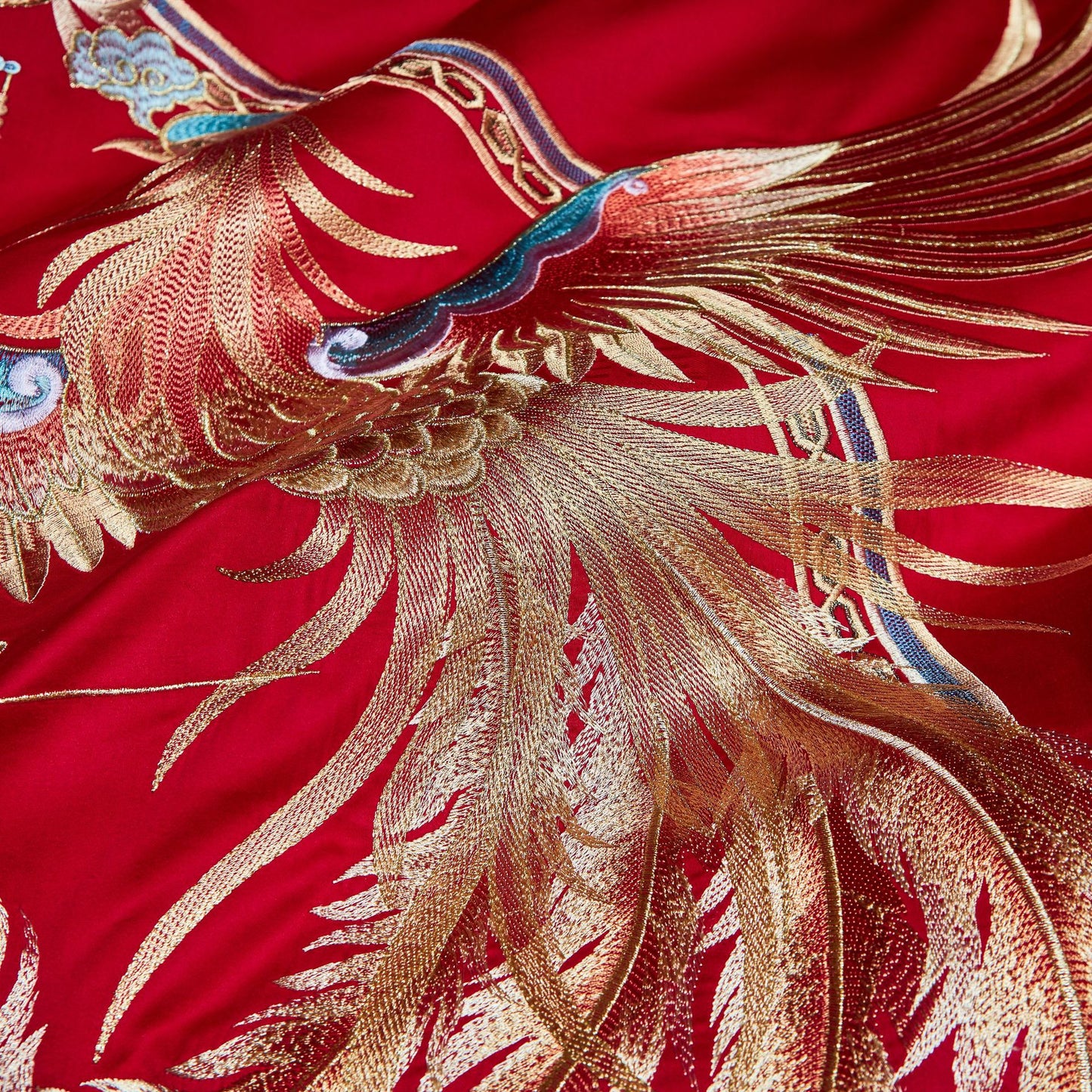 Luxury Embroidery Dragon&Phoenix Wedding Duvet Cover Set | 3CARATS