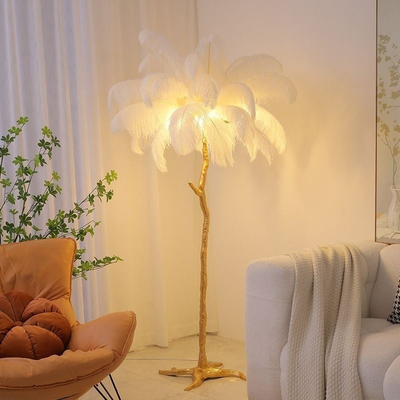Luxury Ostrich Feather Led Floor Lamp | 3CARATS