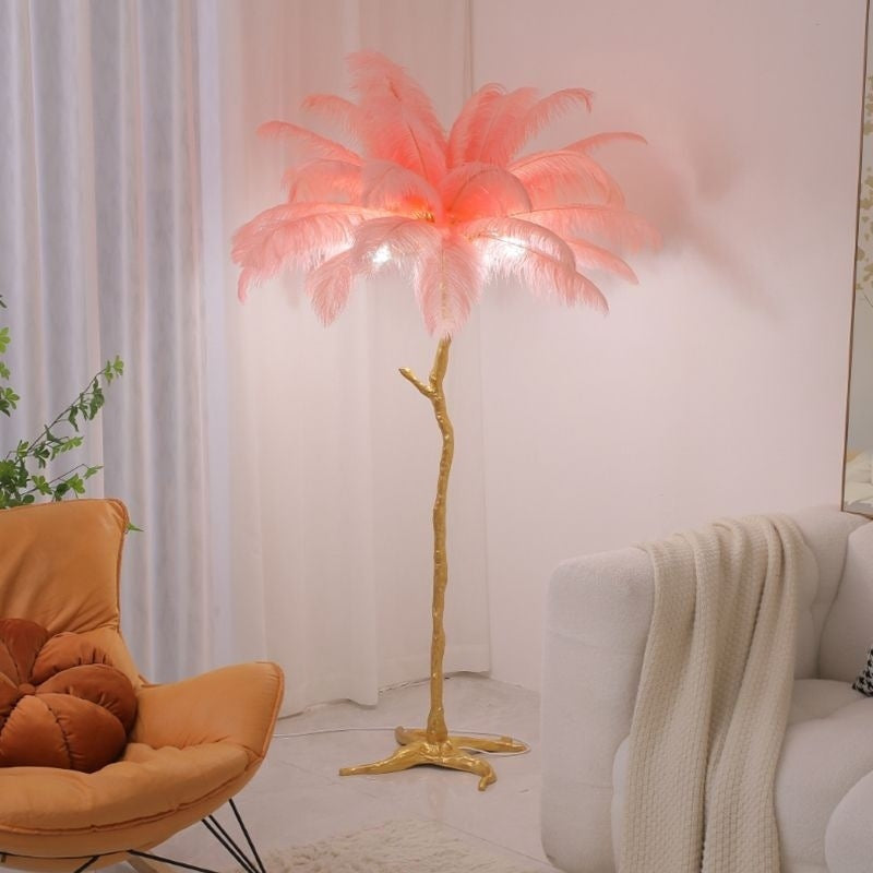 Luxury Ostrich Feather Led Floor Lamp | 3CARATS
