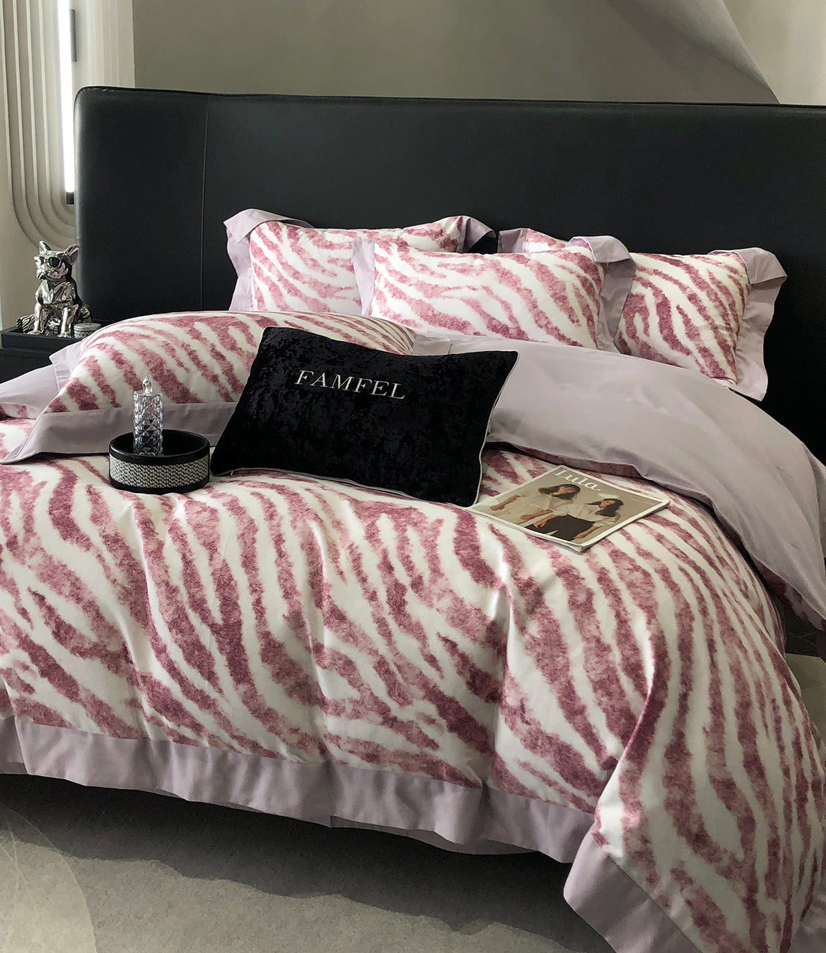 Luxury Zebra Print 120S Long-Staple Cotton Bedding Set | 3CARATS