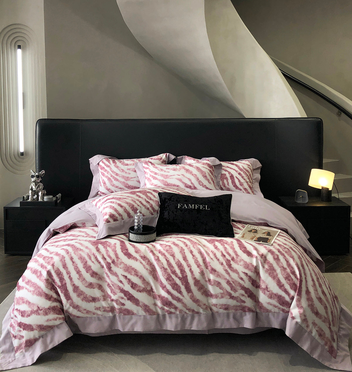 Luxury Zebra Print 120S Long-Staple Cotton Bedding Set | 3CARATS