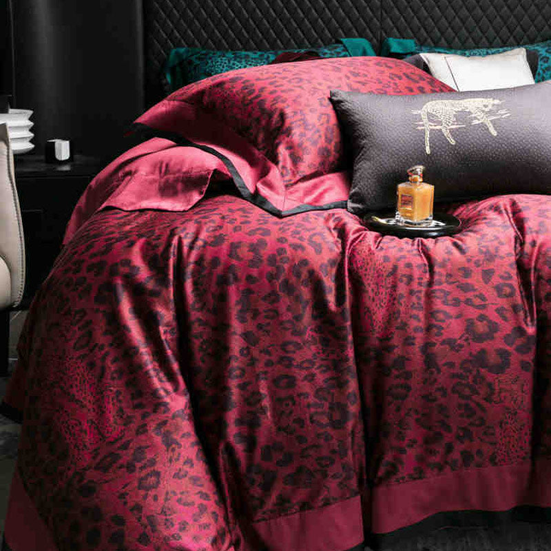Vintage Leopard Egyptian Cotton 4-Piece Bedding Set | 3CARATS