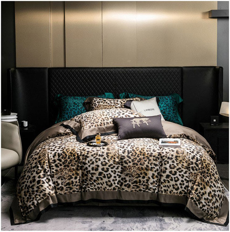 Vintage Leopard Egyptian Cotton 4-Piece Bedding Set | 3CARATS