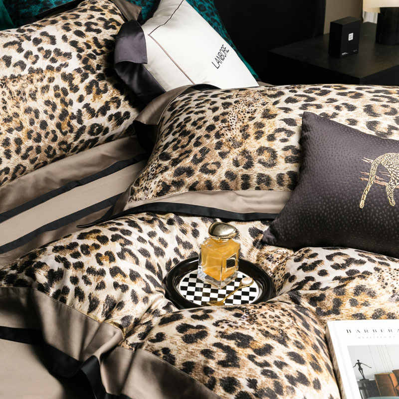 Vintage Leopard Egyptian Cotton 4-Piece Bedding Set | 3CARATS