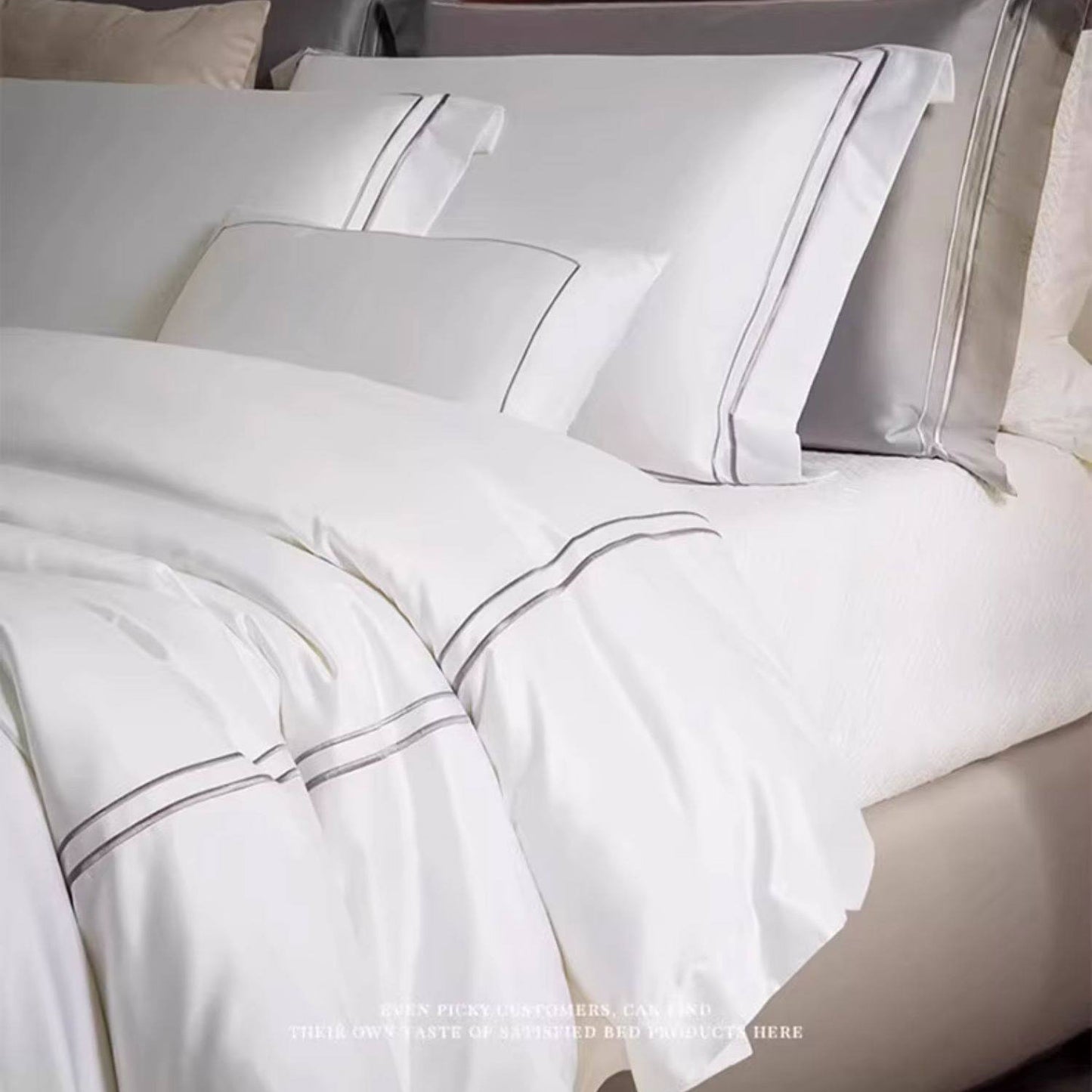 1000TC Egyptian Cotton White Bedding Set | 3CARATS