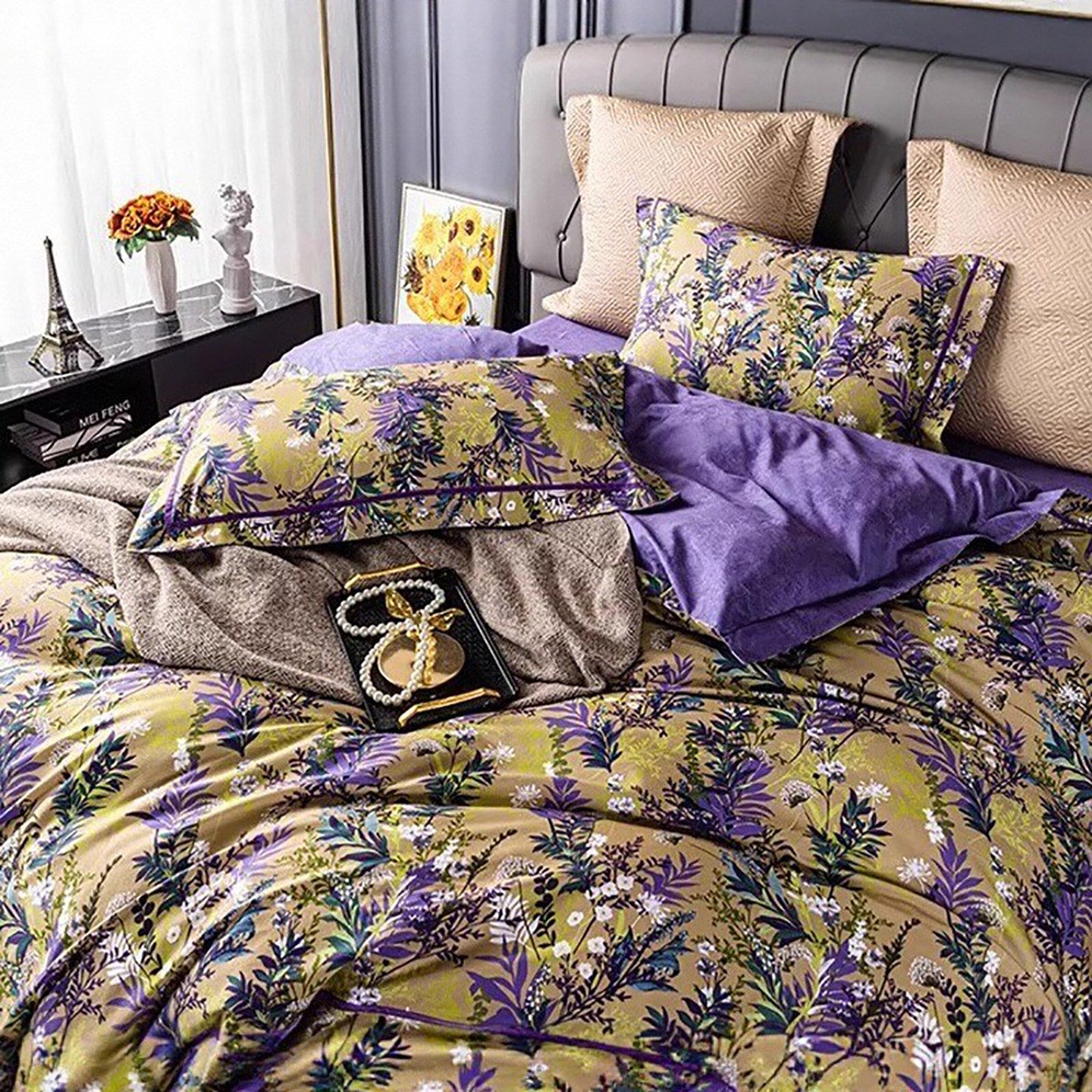 Alice Luxury Wisteria Egyptian Cotton Bedding Set | 3CARATS