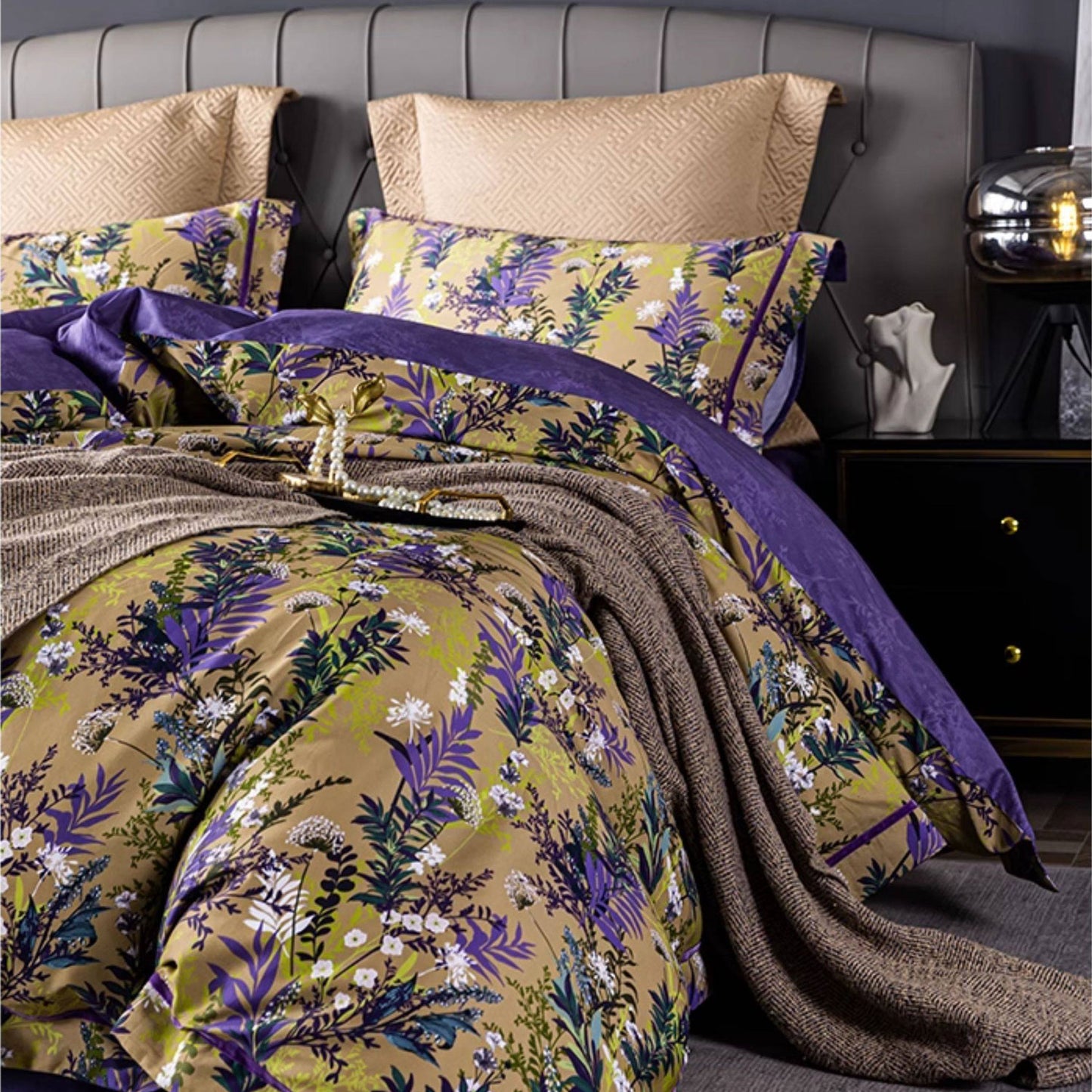 Alice Luxury Wisteria Egyptian Cotton Bedding Set | 3CARATS