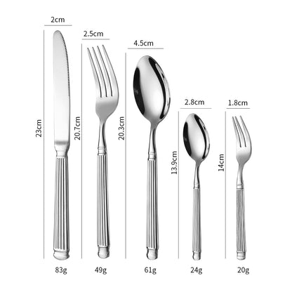 Aurelia Luxury Column Gold-Plated Dining Cutlery | 3CARATS