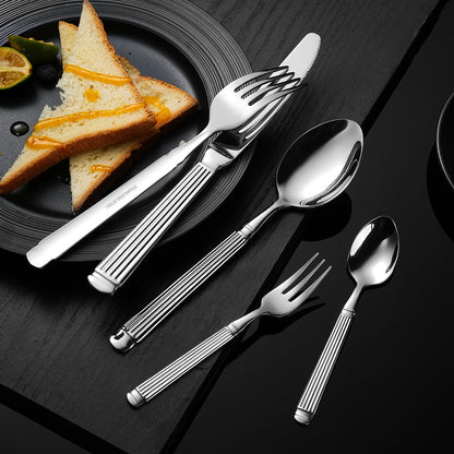 Aurelia Luxury Column Gold-Plated Dining Cutlery | 3CARATS