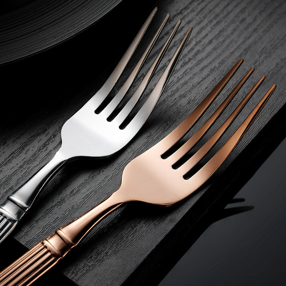 Aurelia Luxury Column Gold-Plated Dining Cutlery | 3CARATS