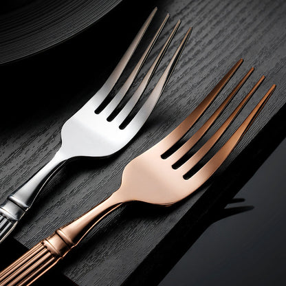 Aurelia Luxury Column Gold-Plated Dining Cutlery | 3CARATS