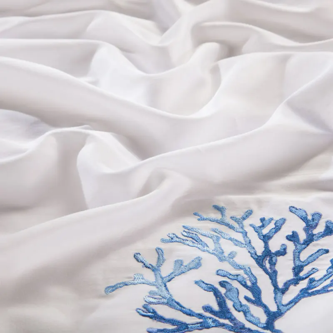 Blue Egyptian Cotton Embroidered Tribute Silk Bedding Set | 3CARATS