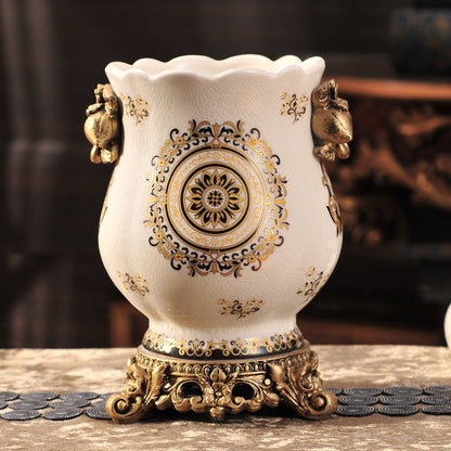Crackle Glaze Azure Art Vase | 3CARATS