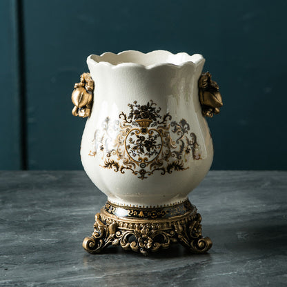 Crackle Glaze Azure Art Vase | 3CARATS
