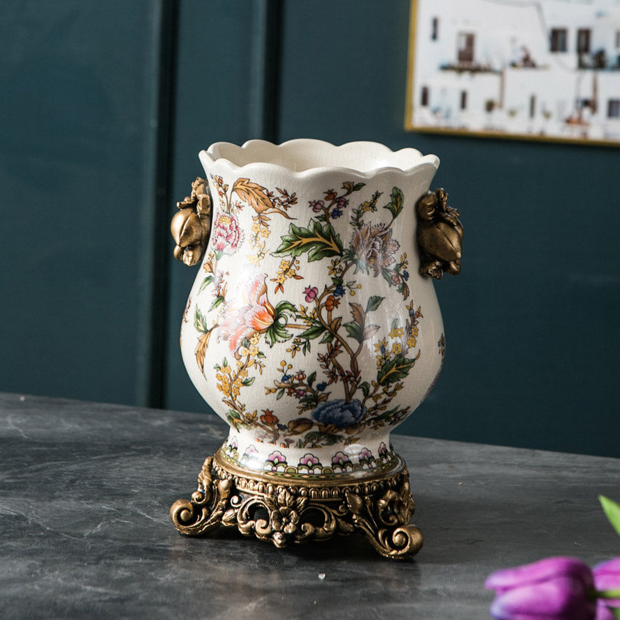 Crackle Glaze Azure Art Vase | 3CARATS