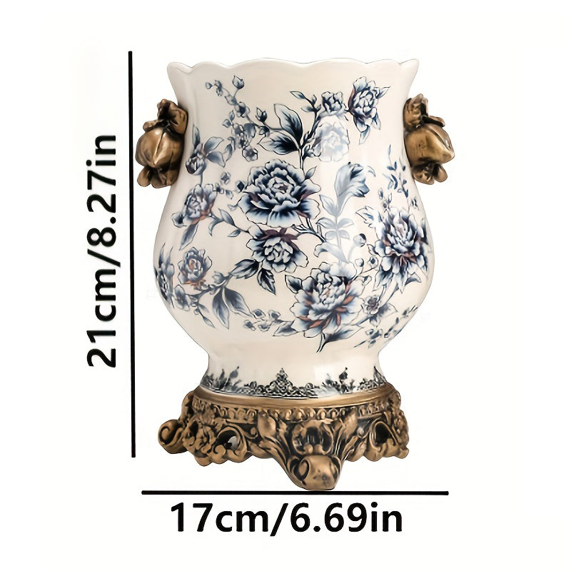 Crackle Glaze Azure Art Vase | 3CARATS