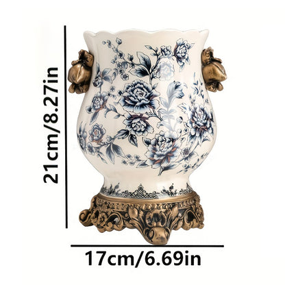 Crackle Glaze Azure Art Vase | 3CARATS