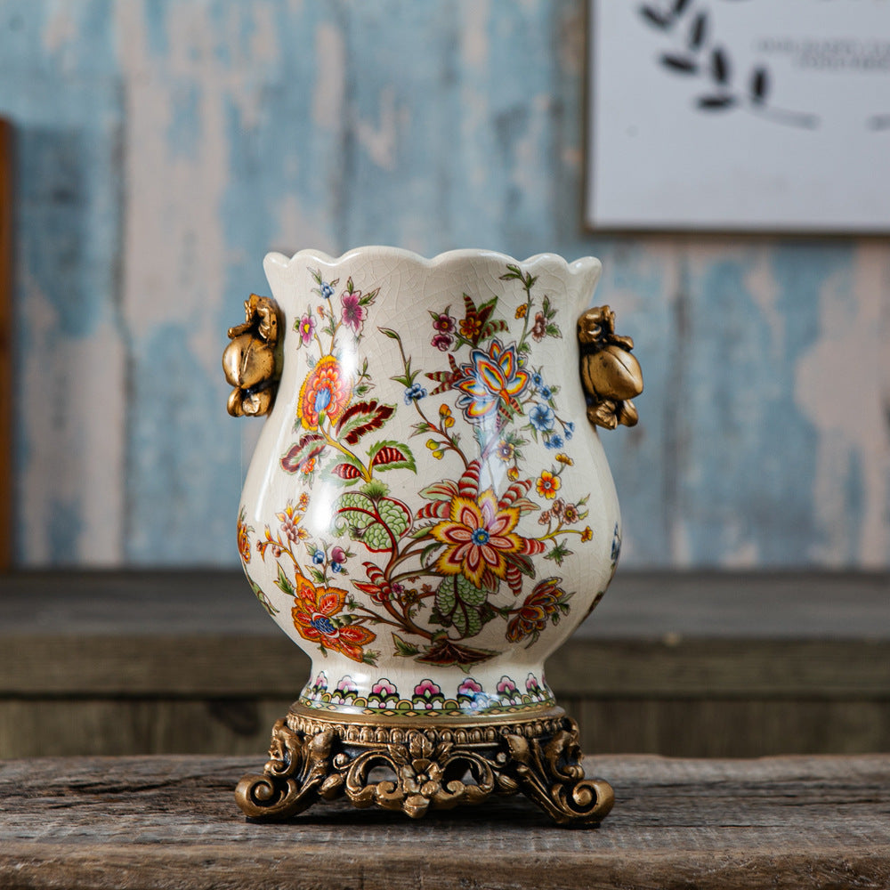 Crackle Glaze Azure Art Vase | 3CARATS