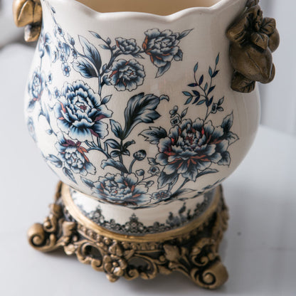Crackle Glaze Azure Art Vase | 3CARATS