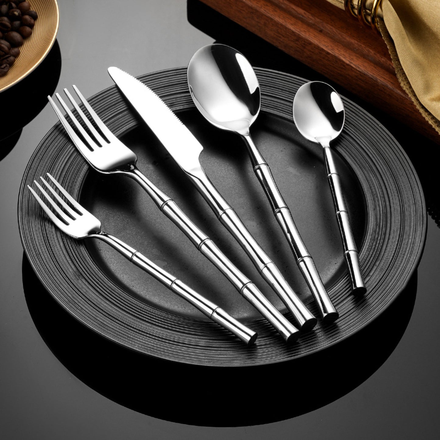 Eldamara Bamboo-Inspired Stainless Steel Cutlery Set | 3CARATS