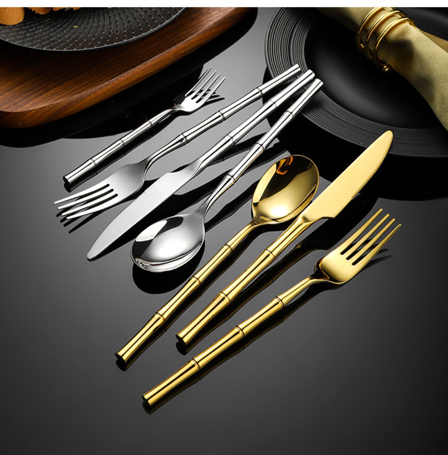 Eldamara Bamboo-Inspired Stainless Steel Cutlery Set | 3CARATS
