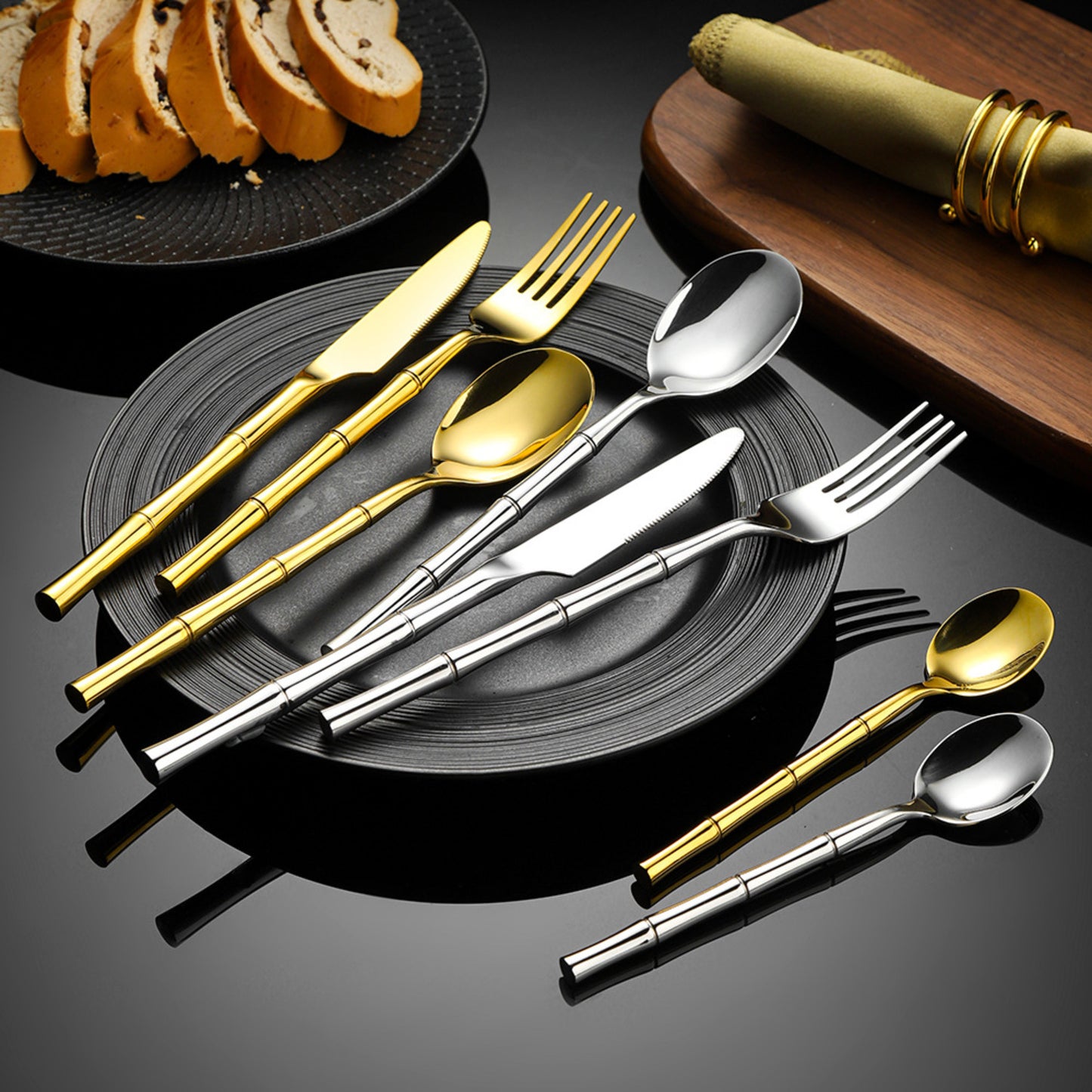 Eldamara Bamboo-Inspired Stainless Steel Cutlery Set | 3CARATS
