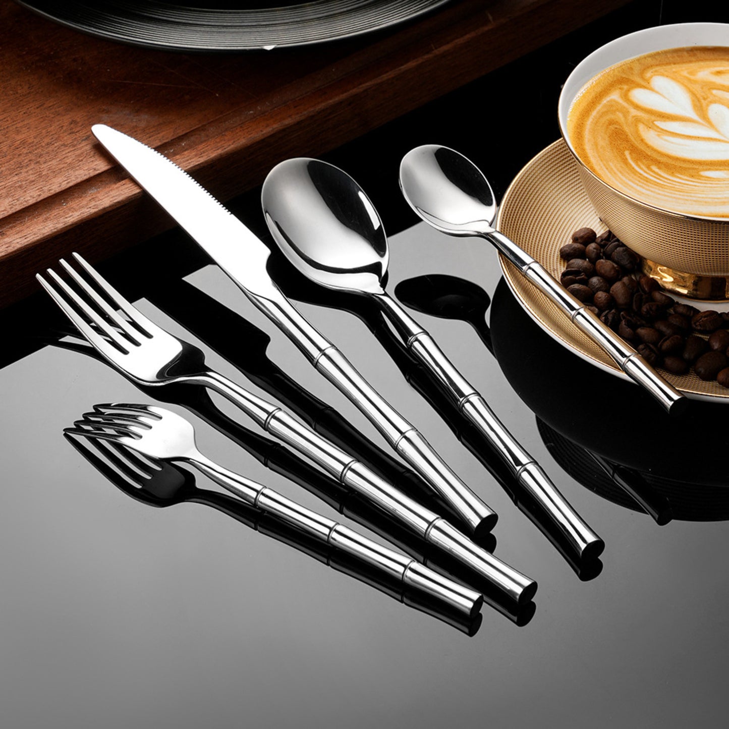 Eldamara Bamboo-Inspired Stainless Steel Cutlery Set | 3CARATS