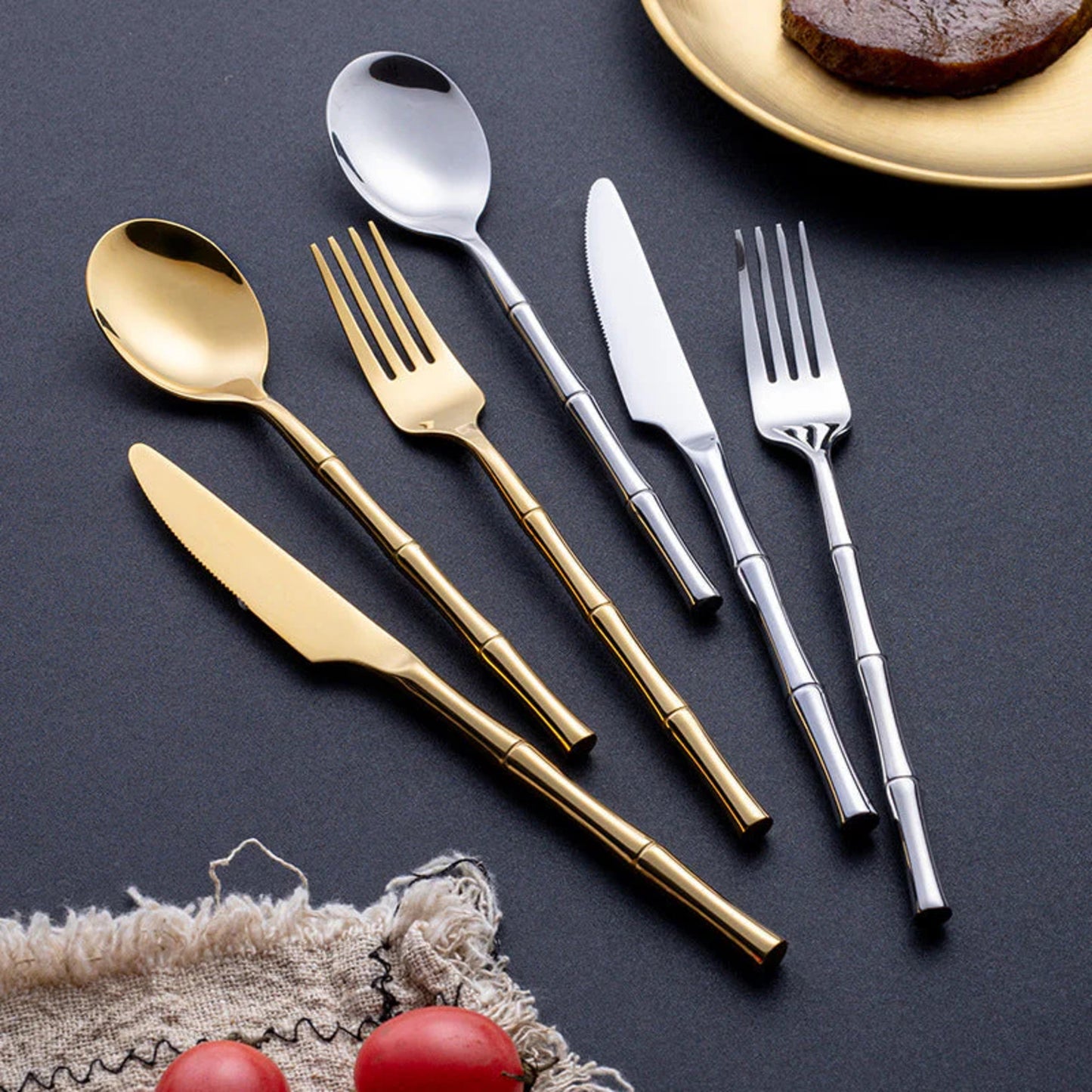 Eldamara Bamboo-Inspired Stainless Steel Cutlery Set | 3CARATS
