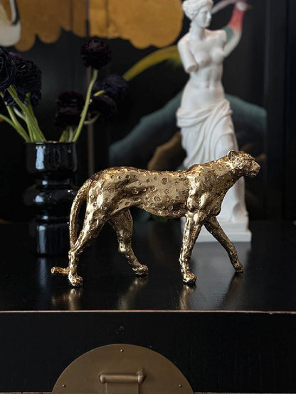 Golden Exquisite Leopard Art Ornament | 3CARATS