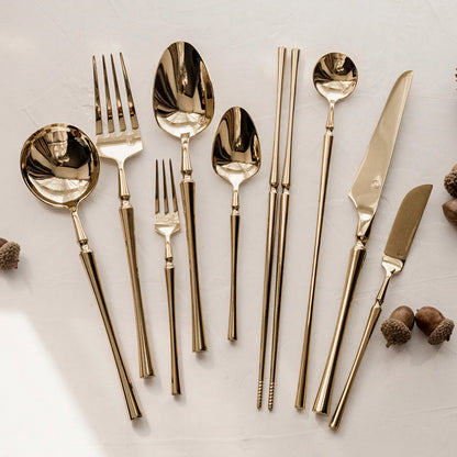 Frace Titanium Gold Slim Waist Cutlery Set | 3CARATS