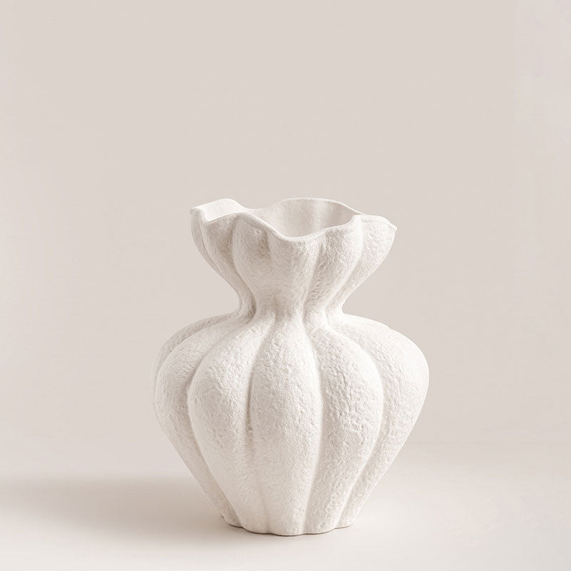 French Elegant Petal-Shaped Ceramic Vase | 3CARATS