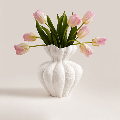 French Elegant Petal-Shaped Ceramic Vase | 3CARATS