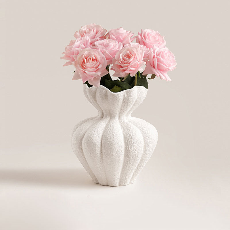 French Elegant Petal-Shaped Ceramic Vase | 3CARATS