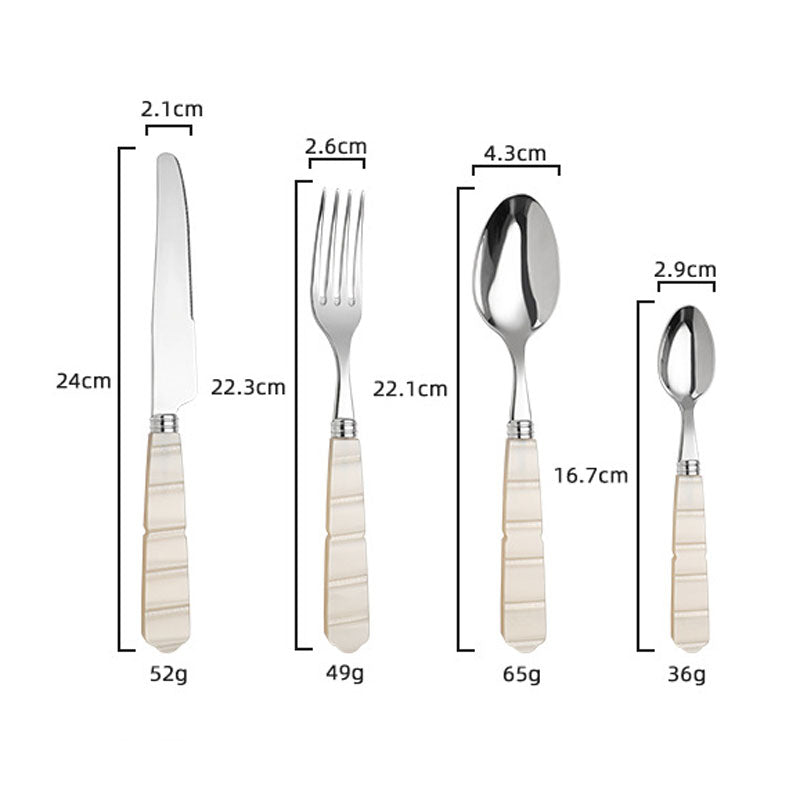 French Nacre Flatware Set with Nacreous Luster | 3CARATS