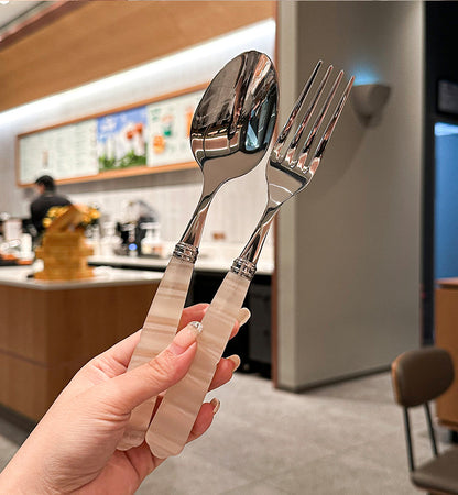 French Nacre Flatware Set with Nacreous Luster | 3CARATS