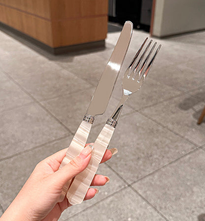 French Nacre Flatware Set with Nacreous Luster | 3CARATS