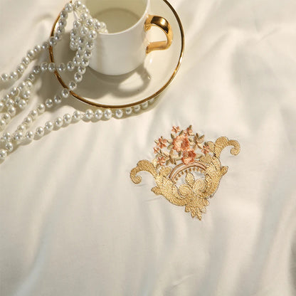 Golden Embroidery Luxury Royal Lace Bedding Set | 3CARATS