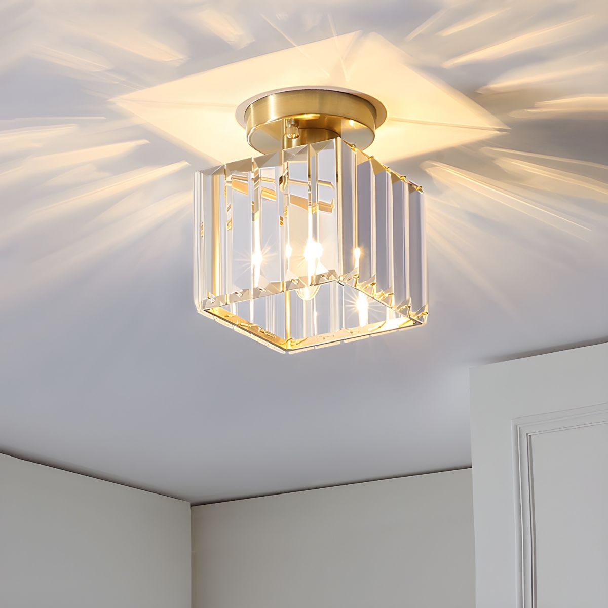Hallway Crystal Flush Mount Ceiling Light | 3CARATS