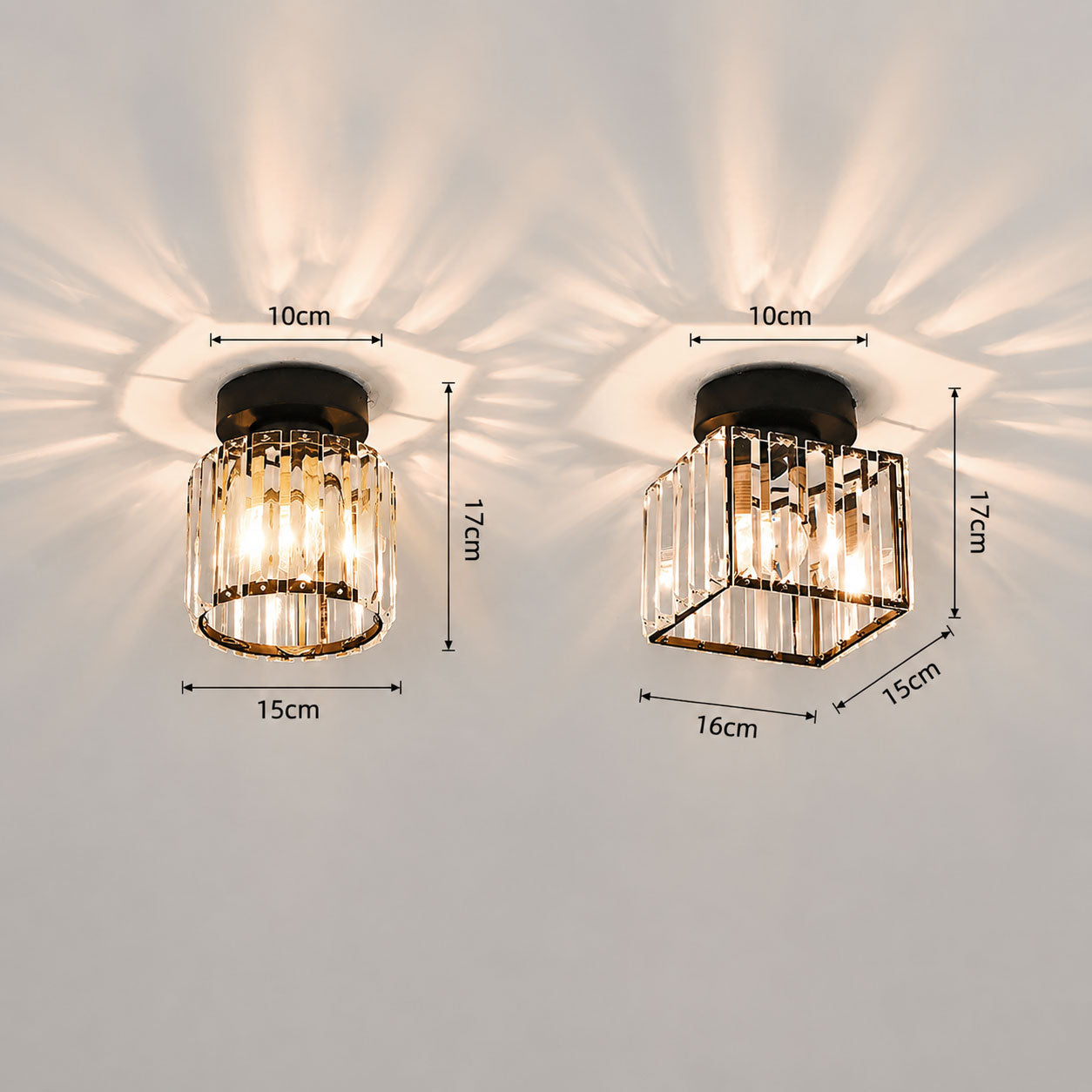 Hallway Crystal Flush Mount Ceiling Light | 3CARATS