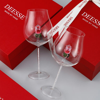 Handcrafted Rose Champagne Glass Set of 2 | 3CARATS