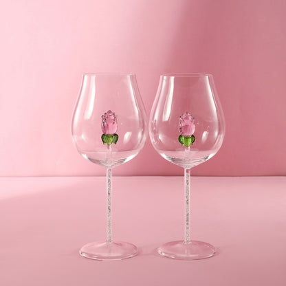 Handcrafted Rose Champagne Glass Set of 2 | 3CARATS