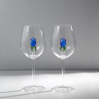 Handcrafted Rose Champagne Glass Set of 2 | 3CARATS