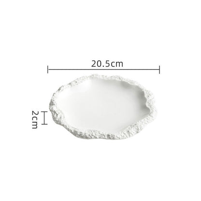 Irregular Stone Textured Ruffled Ceramic Plate | 3CARATS