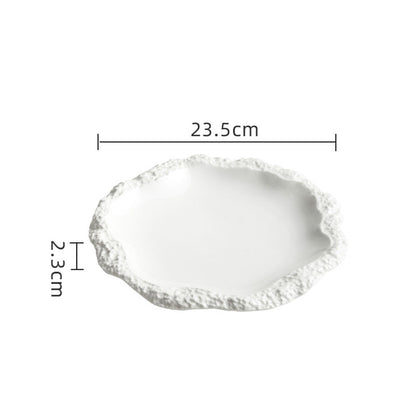 Irregular Stone Textured Ruffled Ceramic Plate | 3CARATS